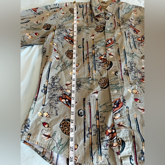 VTG 90s Natural Issue Men's Button Up Fishing Shirt XL All Over Print. - Picture 5 of 12